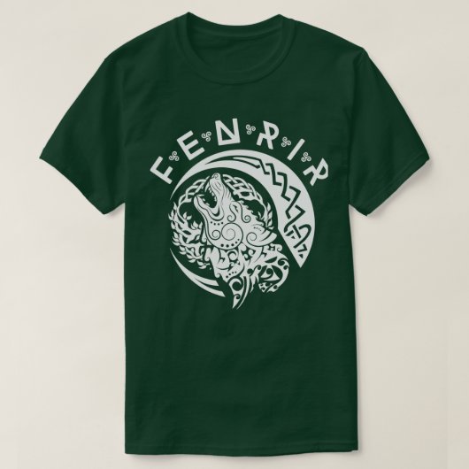 Fenriswolf Fenrir White Wikinger Vikings T-shirt (Design voorkant)