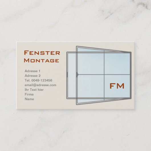 Fenster Visitekaartje (Voorkant)