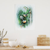 Fentail Wrens Dierlijke Vogeldieren Poster (Keuken)