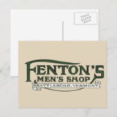 Fenton's Mannen Shop Brattleboro Briefkaart (Voorkant / Achterkant)