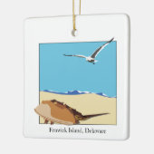 Fenwick Island, DE Hoefijzer Crab Zee Gull Beach Keramisch Ornament (Links)
