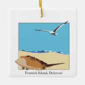 Fenwick Island, DE Hoefijzer Crab Zee Gull Beach Keramisch Ornament (Voorkant)