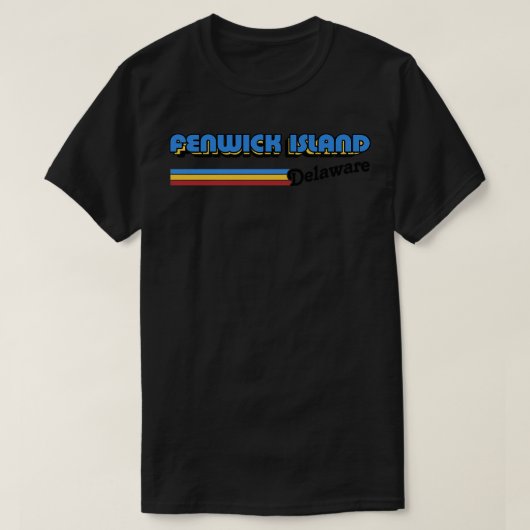 Fenwick Island Delaware Retro Styled Design T-shirt (Design voorkant)