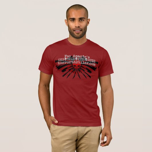 Feo Amante's Horror Thriller Red Banner T-shirt (Voorkant volledig)