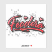 Feodora red Heart Graffiti Aufkleber Sticker (Vel)