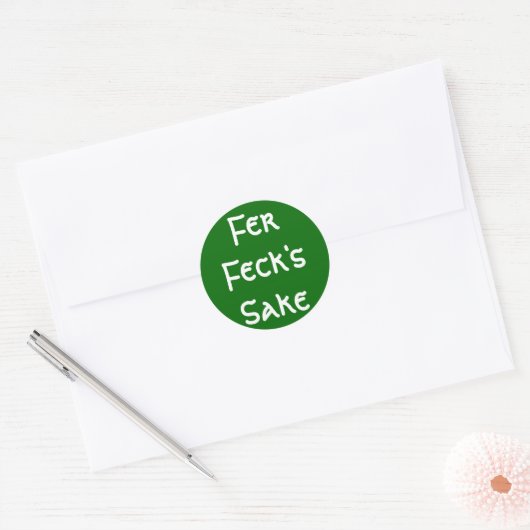 Fer Feck's Sake Ronde Sticker (Envelop)