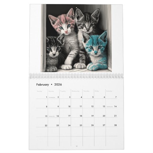 Feral Affairs Network AI Cat Calendar Kalender (Feb 2026)