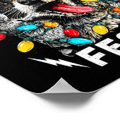 Feral And Festive Funny Christmas Rocker Raccoon S Poster (Hoek)