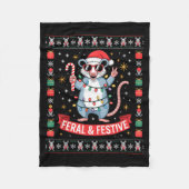 Feral And Festive Ossum Christmas Sweater  Fleece Deken (Voorkant)