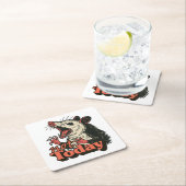 Feral Angry Possum niet vandaag typografie Kartonnen Onderzetters (Insitu)