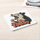 Feral Angry Possum niet vandaag typografie Kartonnen Onderzetters (Schuin)