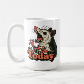 Feral Angry Possum niet vandaag typografie Koffiemok (Links)