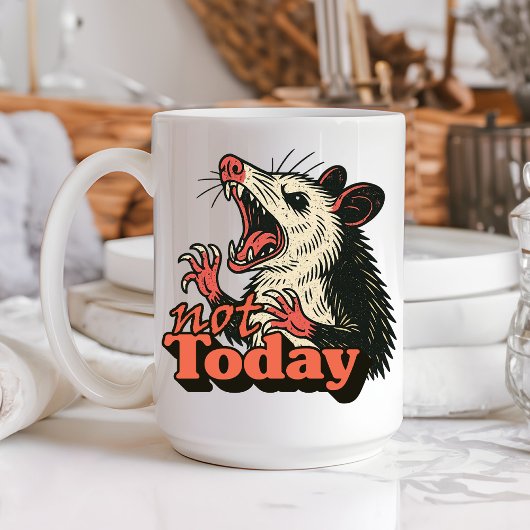 Feral Angry Possum niet vandaag typografie Koffiemok