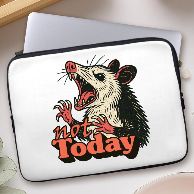 Feral Angry Possum niet vandaag typografie Laptop Sleeve (Make a fierce statement with this feral possum design
)