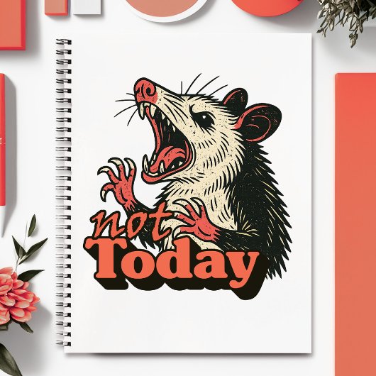 Feral Angry Possum niet vandaag typografie Notitieboek