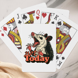 Feral Angry Possum niet vandaag typografie Pokerkaarten