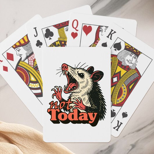 Feral Angry Possum niet vandaag typografie Pokerkaarten