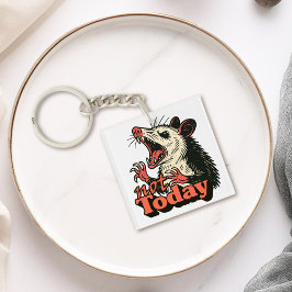 Feral Angry Possum niet vandaag typografie Sleutelhanger