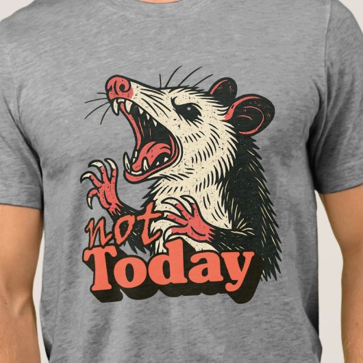 Feral Angry Possum niet vandaag typografie Tri-Blend Shirt