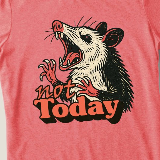 Feral Angry Possum niet vandaag typografie Tri-Blend Shirt