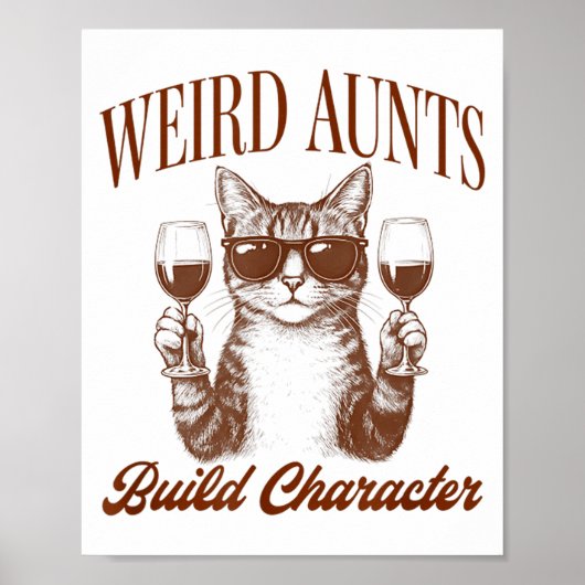 Feral Aunt Cat Lover Cat Auntie Weird Aunts Build  Poster (Voorkant)