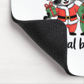 Feral But Festive Funny Christmas Cute Raccoon Elf Muismat (Hoek)