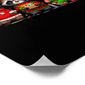 Feral But Festive Funny Christmas Cute Raccoon Elf Poster (Hoek)