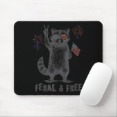Feral & Camp; Gratis Grappig Patriottisch Racoon e Muismat (Met muis)
