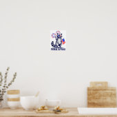 Feral & Camp; Gratis Grappig Patriottisch Racoon e Poster (Keuken)