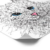 Feral Cat Illustratie met gepunte Poster (Hoek)