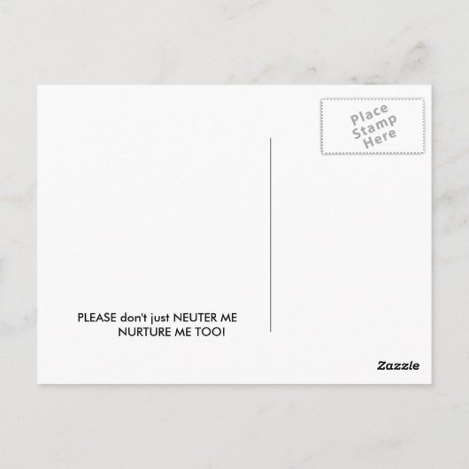 Feral Cat NURTURE Briefkaart (Achterkant)