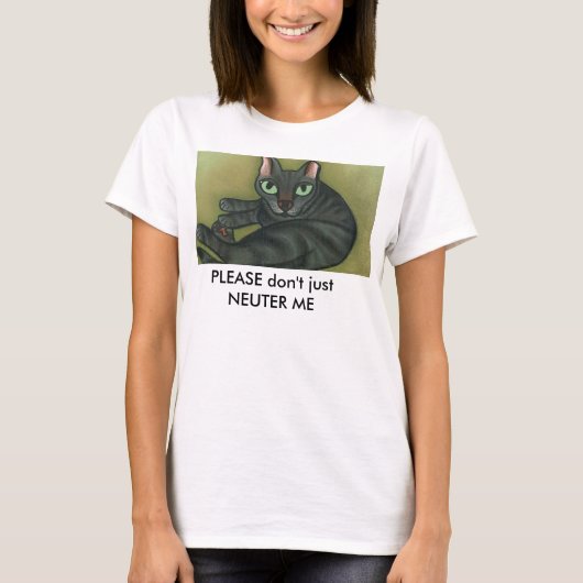 Feral cat_Text Blank Button, GELIEVE.. T-shirt (Voorkant)