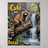 Feral Charm: Portret van een wasbeer Poster (Voorkant)