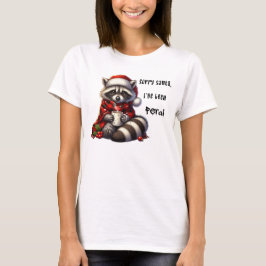 Feral Christmas Raccoon Holiday T-shirt