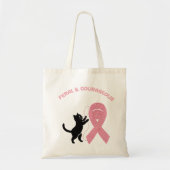 Feral & Courageous Borstkanker Bewustzijn Tote Bag (Voorkant)