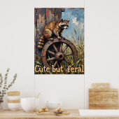 Feral en Fancy: Wasbeer op  Wheel Poster (Keuken)