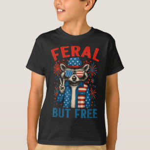 Feral en gratis grappige wasbeer Feral maar gratis T-shirt