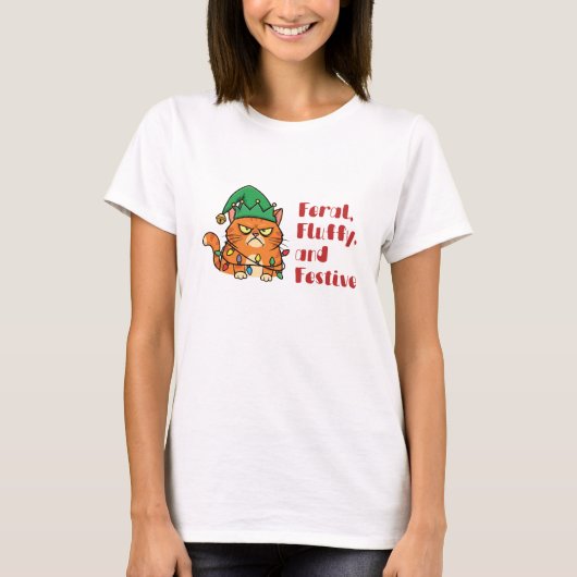 Feral, Fluffy, and Festive T-shirt (Voorkant)