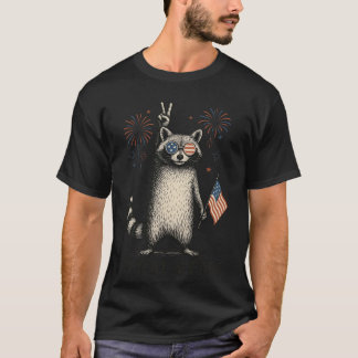 Feral Free Raccoon retro T-shirt
