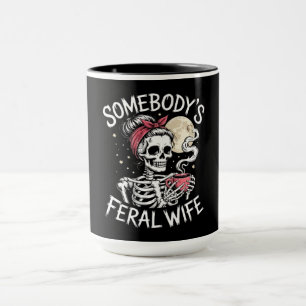 Feral Funny Coffee Lovers Drink schedel grap Mok