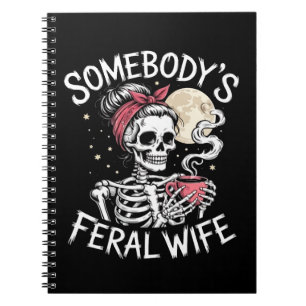 Feral Funny Coffee Lovers Drink schedel grap Notitieboek