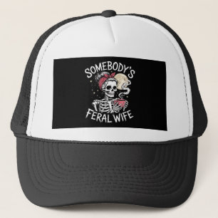 Feral Funny Coffee Lovers Drink schedel grap Trucker Pet