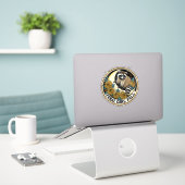 Feral Girl Herfst Raccoon Sticker (Laptop op bureau)