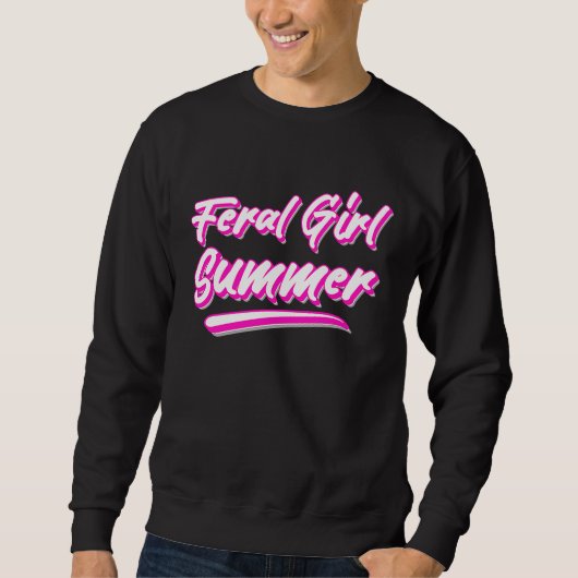 Feral Girl Summer Hot Pink Text Trui (Voorkant)
