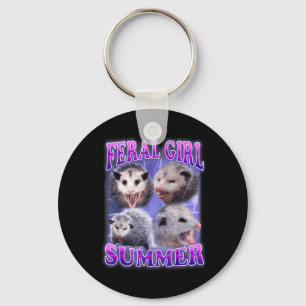 Feral Girl Summer Opossum Funny Meme Sleutelhanger