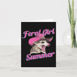 Feral Girl Summer Retro Possum Grappige meme Kaart