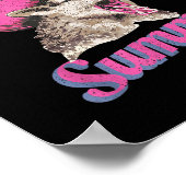 Feral Girl Summer Retro Possum Grappige meme Poster (Hoek)