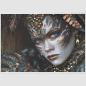 Feral Gold Warrior Tribal Leopard Queen Decoupage Tissuepapier (Voorkant)
