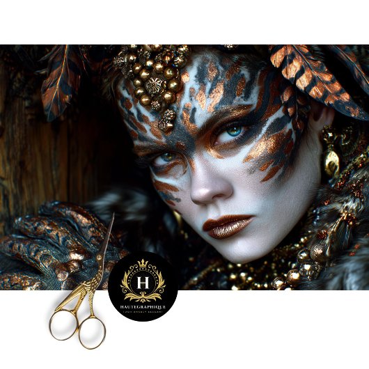 Feral Gold Warrior Tribal Leopard Queen Decoupage Tissuepapier