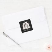 Feral koffieclub grappige wasbeer liefhebbers meis vierkante sticker (Envelop)